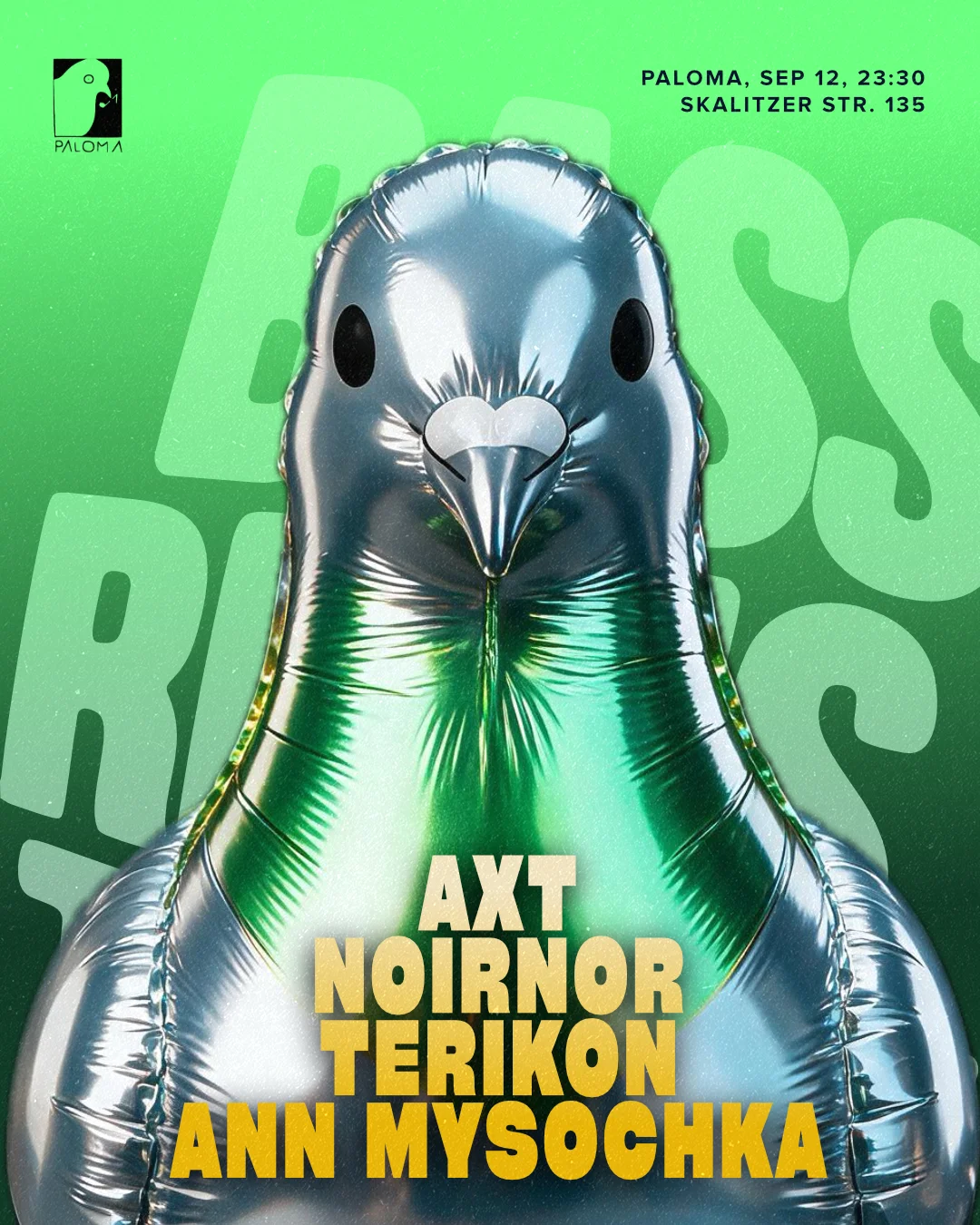 Bass Resistance event poster — Paloma Sep 12